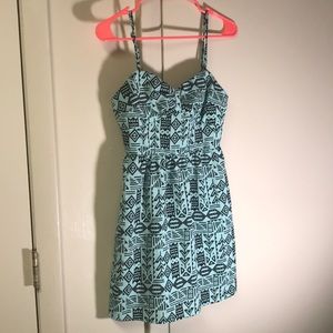 Forever 21 Styrofoam Green Tribal Dress Size S